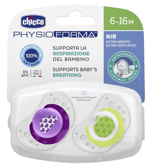 CHICCO SUCCHIETTO AIR GIRL IN SILICONE 6-16 MESI 2 PEZZI - farmachicca