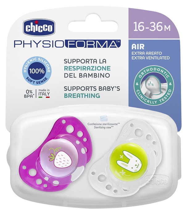 CHICCO SUCCHIETTO AIR GIRL IN SILICONE 16-36 MESI 2 PEZZI - farmachicca
