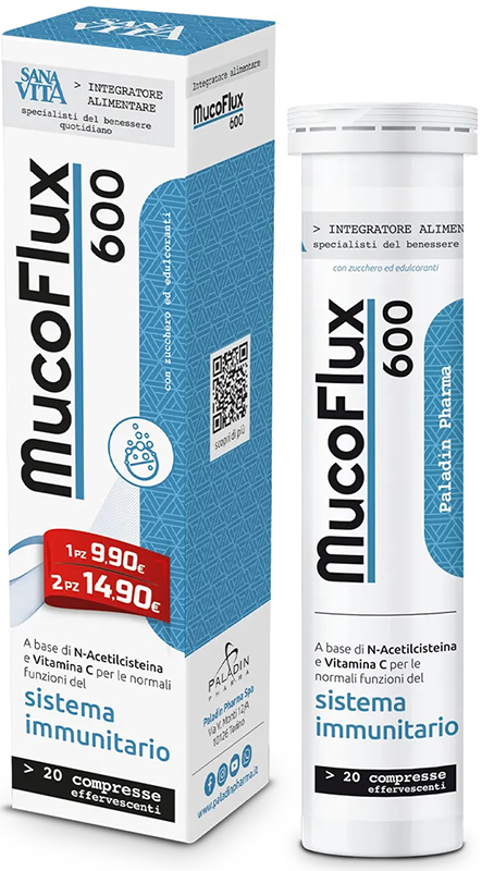 SANAVITA MUCOFLUX 600 20 CAPSULE EFFERVESCENTI - farmachicca