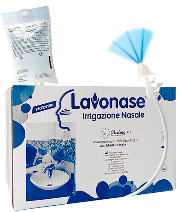 LAVONASE 2 BLISTER STERILI + 10 SACCHE SOLUZIONE FISIOLOGICAPER LAVAGGI NASALI + 1 CLAMP + 1 VENTOSA - farmachicca
