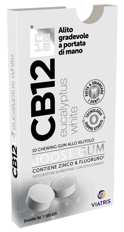 CB12 BOOST EUCALYPTUS WHITE 10 CHEWING GUM - farmachicca