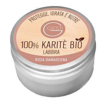 GESTI 100% KARITE' BIO 10 ML ROSA DAMASCENA LABBRA - farmachicca