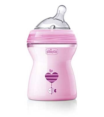 CHICCO BIBERON NATFEEL 2M+ GIRL 250 ML - farmachicca