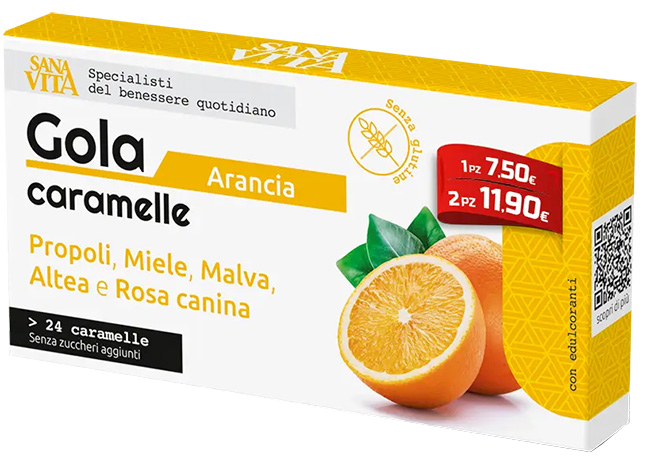SANAVITA GOLA ARANCIA 24 COMPRESSE - farmachicca