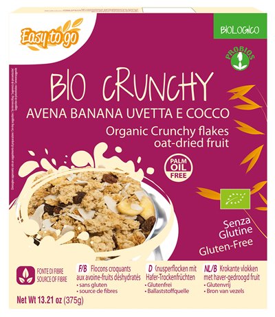 EASY TO GO BIO CRUNCHY AVENA BANANA UVETTA E COCCO 375 G - farmachicca