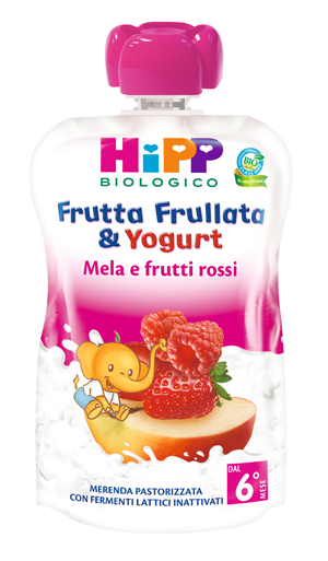 HIPP BIO FRUTTA FRULLATA YOGURT MELA FRUTTI ROSSI 90 G - farmachicca
