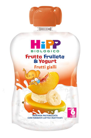HIPP BIO FRUTTA FRULLATA YOGURT FRUTTI GIALLI 90 G - farmachicca