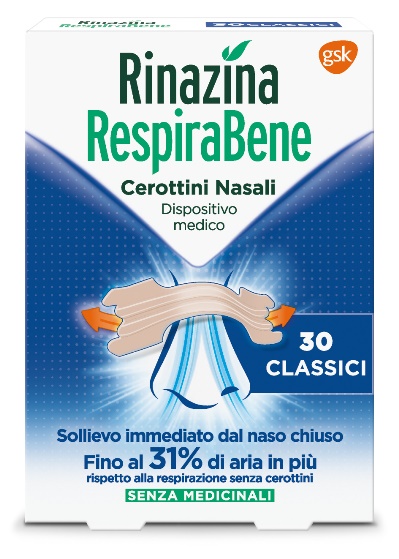 RINAZINA RESPIRABENE CEROTTI NASALI CLASSICI CARTON 30 PEZZI - farmachicca
