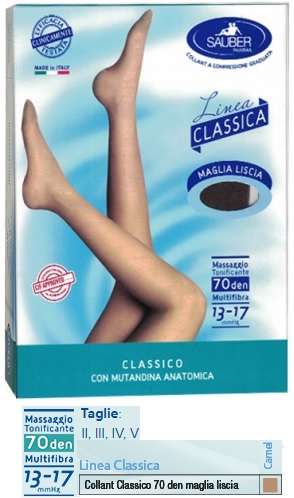 SAUBER CLASSICO COLLANT 70 DENARI MAGLIA LISCIA CAMEL 2 - farmachicca