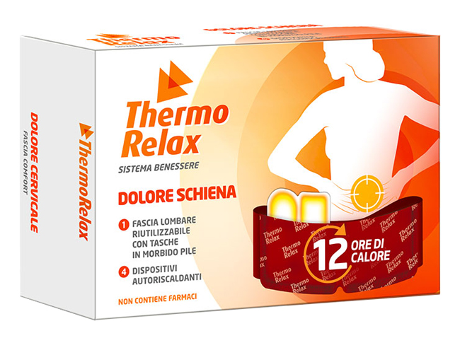 THERMORELAX FASCIA LOMBARE DOLORE SCHIENA+4 DISPOSITIVI AUTORISCALDANTI - farmachicca