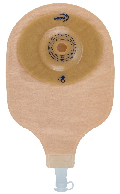 SACCA PER UROSTOMIA TRASPARENTE RITAGLIABILE AURUM CONVEX URO MIDI CON MIELE DI MANUKA DIAMETRO 13-48 MM INIZIO CONVESSITA' 48 MM 10 PEZZI - farmachicca