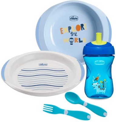 CHICCO SET PAPPA 12 MESI+ AZZURRO - farmachicca