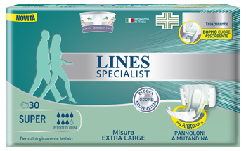 PANNOLONE MUTANDA LINES SPECIALIST EXTRALARGE SUPER 30 PEZZI - farmachicca