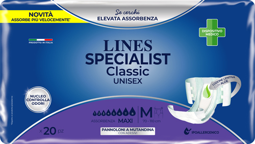 PANNOLONE MUTANDA LINES SPECIALIST CLASSIC MM MAXI 20 PEZZI - farmachicca