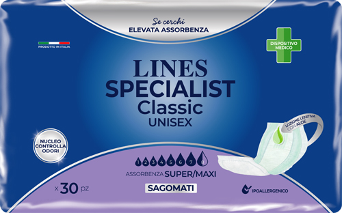 PANNOLONE SAGOMATO LINES SPECIALIST CLASSIC MAXI 30 PEZZI - farmachicca