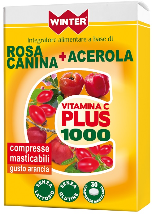 WINTER VITAMINA C PLUS 1000 ROSA CANINA + ACEROLA 30 COMPRESSE MASTICABILI - farmachicca