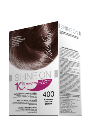 BIONIKE SHINE ON FAST TRATTAMENTO COLORANTE CAPELLI CASTANO 400 60 ML + TUBO 60 ML - farmachicca