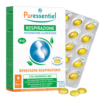 PURESSENTIEL RESPIRAZIONE BIO 9 OLI ESSENZIALI 30 CAPSULE - farmachicca