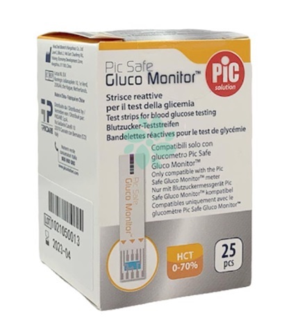 STRISCE MISURAZIONE GLICEMIA PIC GLUCO MONITOR 25 PEZZI - farmachicca