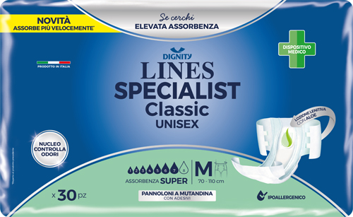 PANNOLONE MUTANDINA LINES SPECIALIST CLASSIC SUPER ULTRA MM 30 PEZZI - farmachicca