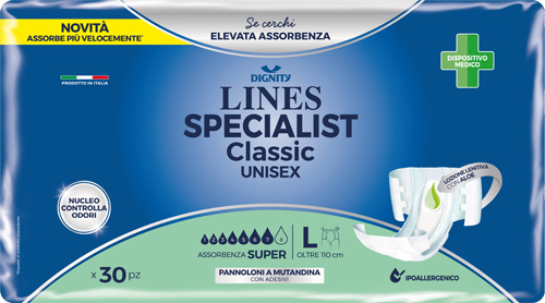 PANNOLONE MUTANDINA LINES SPECIALIST CLASSIC SUPER ULTRA MG 30 PEZZI - farmachicca