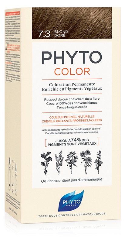 PHYTOCOLOR 7.3 BIONDO DORATO 1 LATTE + 1 CREMA + 1 MASCHERA + 1 PAIO DI GUANTI - farmachicca