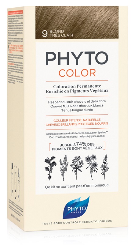 PHYTOCOLOR 9 BIONDO CHIARISS 1 LATTE + 1 CREMA + 1 MASCHERA + 1 PAIO DI GUANTI - farmachicca
