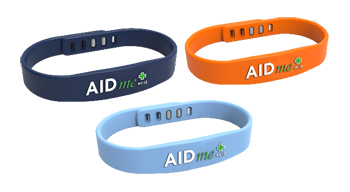 AIDME BRACCIALE SALVAVITA BLU CON SISTEMA NFC - farmachicca