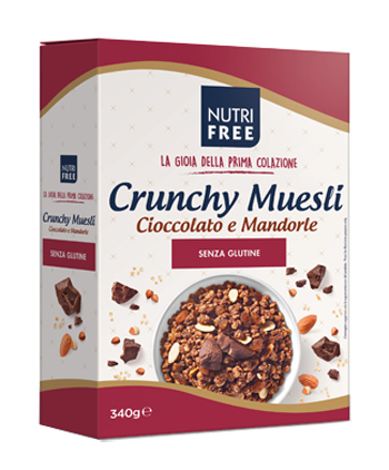NUTRIFREE CRUNCHY MIX CIOCCOLATO E MANDORLE 340 G - farmachicca