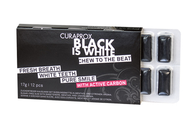 CURAPROX BLACK IS WHITE TO GO CHEWING GUM SLEEVE 12 PEZZI - farmachicca