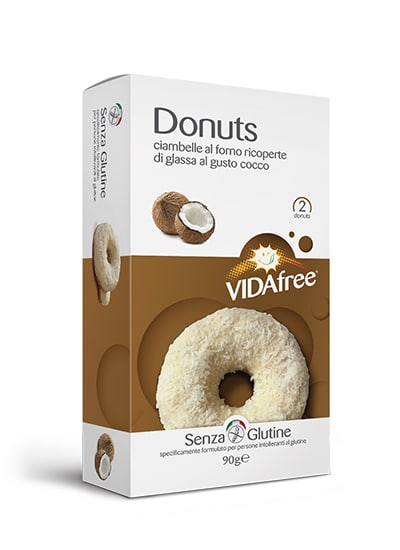 DONUTS GUSTO COCCO CON GLASSA CIOCCOLATO BIANCO 90 G - farmachicca