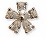ORECCHINO POST FORATURA 5 ZIRCON PETALS 6 MM STAINLESS STEEL ARTICOLO BJT959S - farmachicca