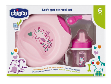 CHICCO SET PAPPA 6M+ ROSA CON CUCCHIAIO ROSA - farmachicca
