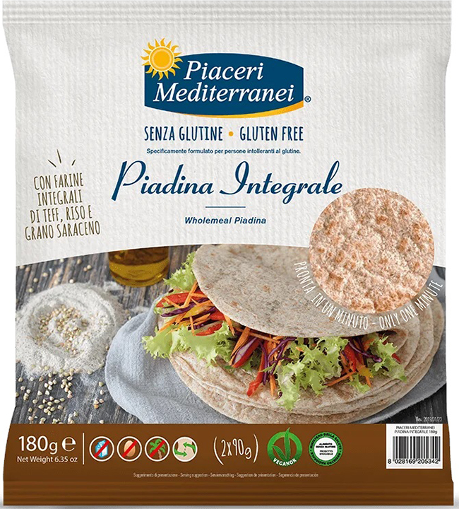 PIACERI MEDIT PIADINA INTEGRALE 180 G - farmachicca