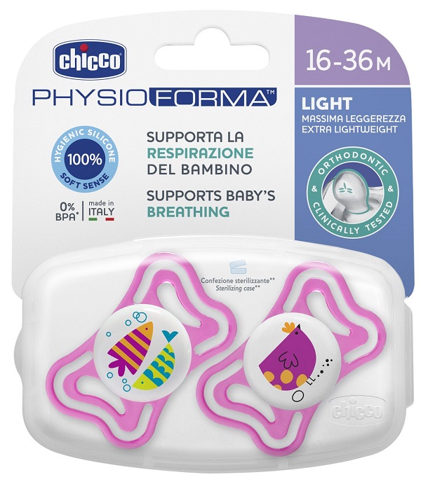 CHICCO SUCCHIETTO LIGHT GIRL SILICONE 16-36 MESI 2 PEZZI - farmachicca