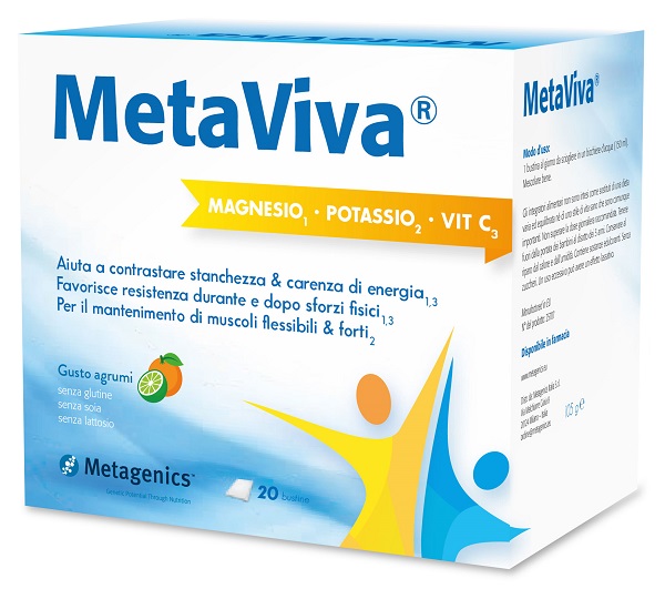 METAVIVA MAGNESIO POTASSIO VITAMINA C 20 BUSTINE - farmachicca