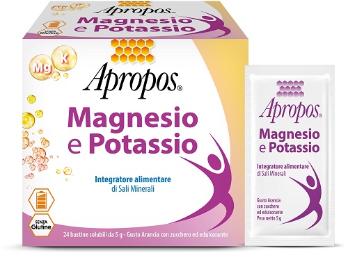 APROPOS MAGNESIO POTASSIO 24 BUSTINE DA 5 G GUSTO ARANCIA - farmachicca