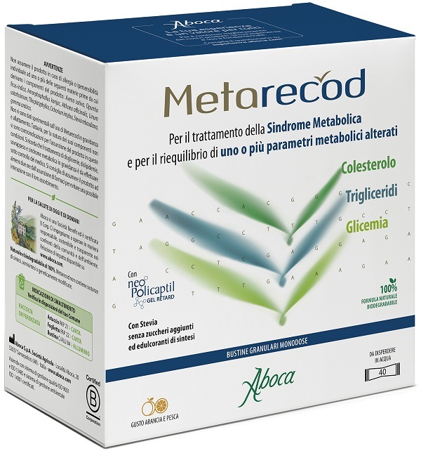 METARECOD 40 BUSTINE GRANULARI X 2,5G GUSTO ARANCIA E PESCA - farmachicca