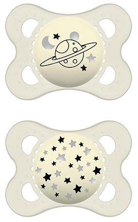 MAM SUCCHIETTO ORIGINAL NIGHT 2-6 MESI SILICONE NEUTRO 2 PEZZI - farmachicca