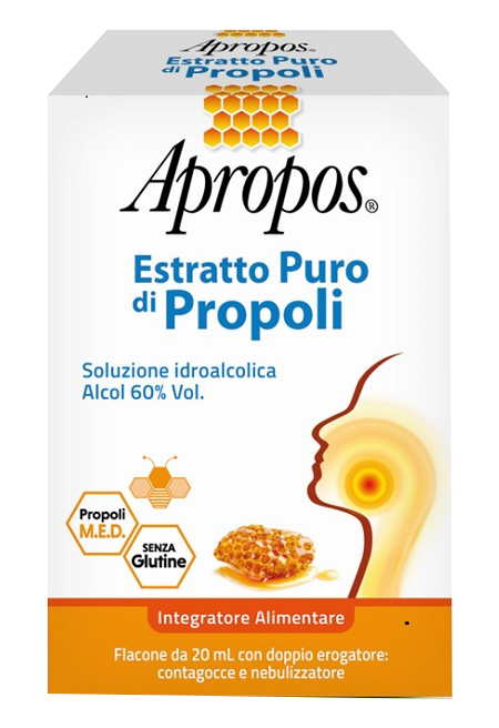 APROPOS ESTRATTO PURO DI PROPOLI SPRAY+CONTAGOCCE 20 ML - farmachicca
