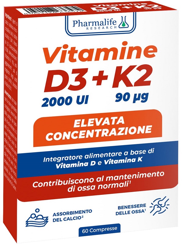 VITAMINE D3+K2 60 COMPRESSE - farmachicca