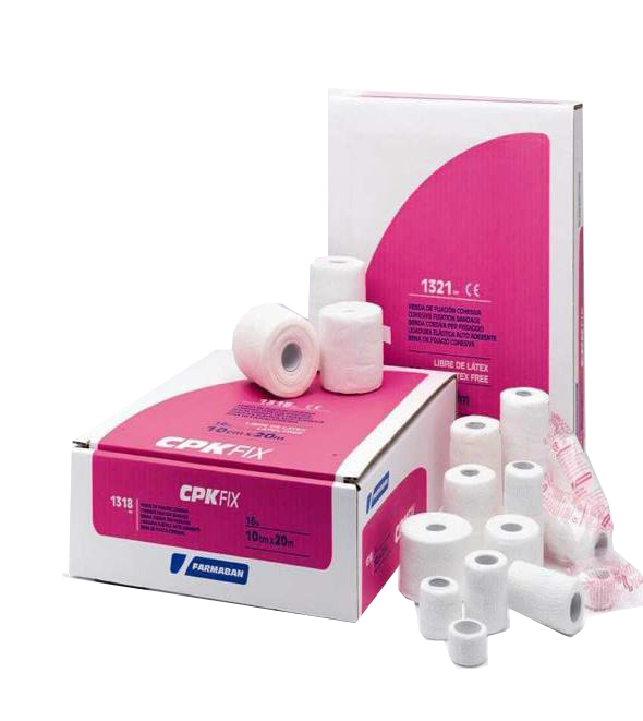 FARMABAN CPK FIX LATEX FREE 10CM X 20M BENDA ELASTICA COESIVA DI FISSAZIONE LATEX FREE DISPENSER BOX 16 PEZZI - farmachicca