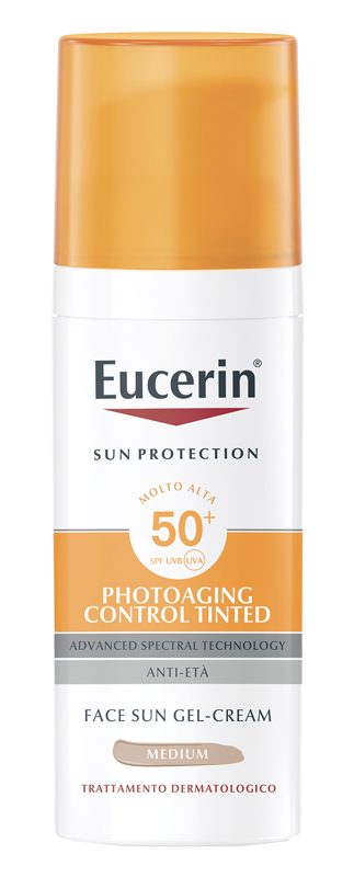 EUCERIN SUN PHOTOAGING CONTROL TINTED GEL CREME SPF50+ MEDIUM 50 ML - farmachicca