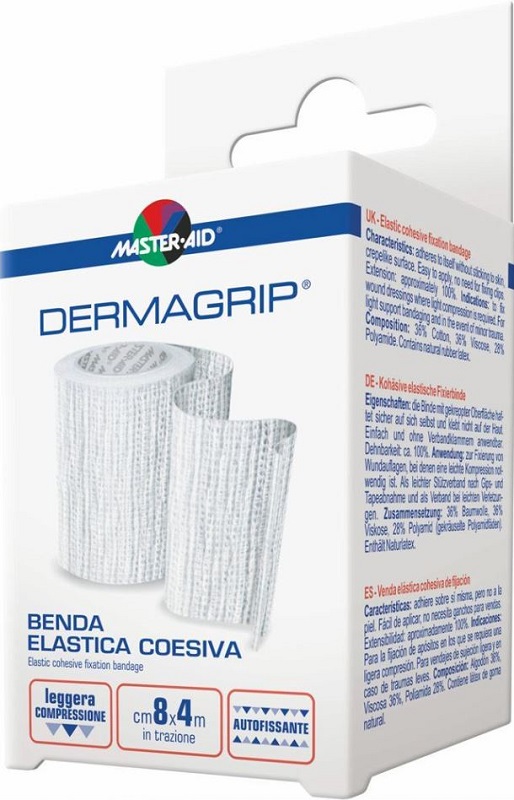 BENDA MASTER-AID DERMAGRIP COESIVA M 4X12 CM 1 PEZZO - farmachicca