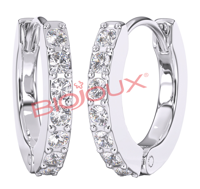 BJT727 ORECCHINI WHITE CRYSTAL STAINLESS STEEL - farmachicca