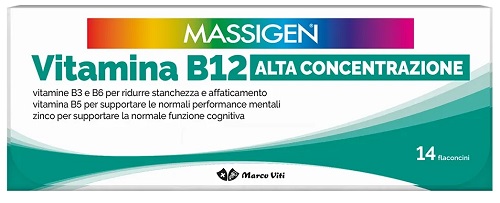 MASSIGEN VITAMINA B12 ALTA CONCENTRAZIONE 14 FLACONCINI - farmachicca