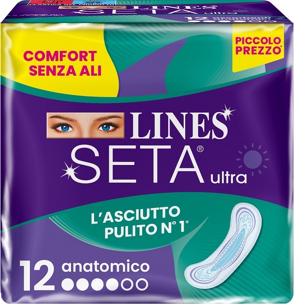 LINES SETA ULTRA ASSORBENTI ANATOMICO DWCT 12 PEZZI - farmachicca