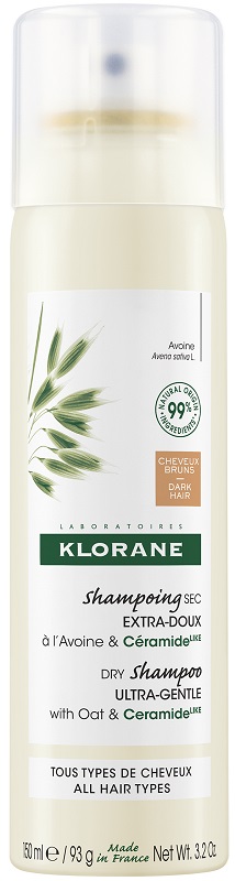 KLORANE SHAMPOO SECCO EXTRA DELICATO AVENA&CERAMIDE CAPELLI SCURI 150 ML - farmachicca