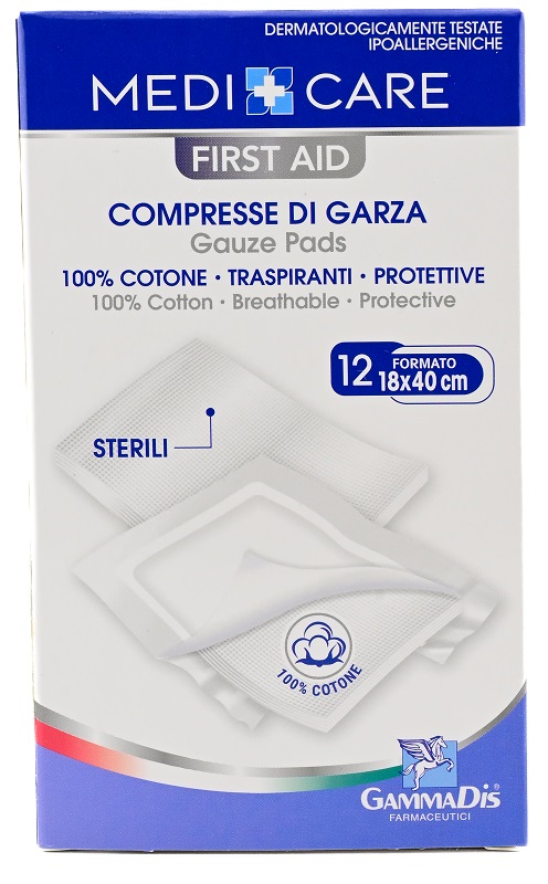 GARZA MEDICARE COTONE 18X40 CM 12 PEZZI - farmachicca