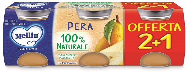 MELLIN OMOGENEIZZATO PERA 3 PEZZI DA 100 G - farmachicca